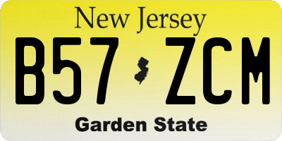 NJ license plate B57ZCM
