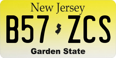 NJ license plate B57ZCS