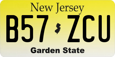 NJ license plate B57ZCU