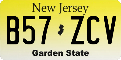 NJ license plate B57ZCV