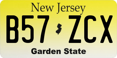 NJ license plate B57ZCX