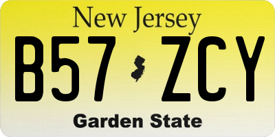 NJ license plate B57ZCY