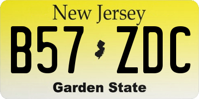 NJ license plate B57ZDC