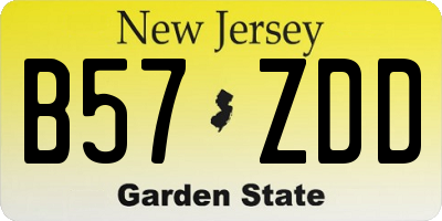 NJ license plate B57ZDD
