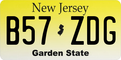 NJ license plate B57ZDG