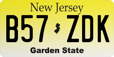 NJ license plate B57ZDK