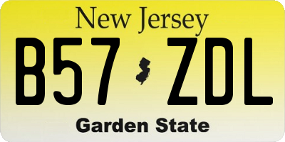 NJ license plate B57ZDL