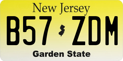 NJ license plate B57ZDM