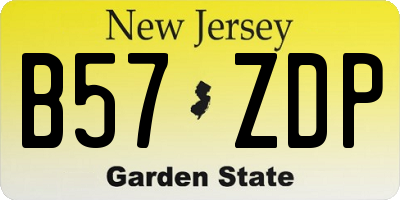 NJ license plate B57ZDP