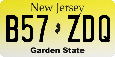 NJ license plate B57ZDQ