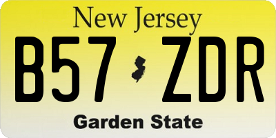 NJ license plate B57ZDR