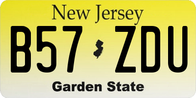 NJ license plate B57ZDU