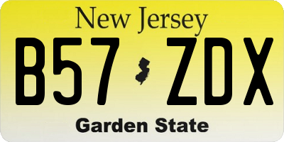 NJ license plate B57ZDX