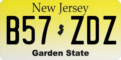 NJ license plate B57ZDZ