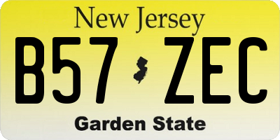 NJ license plate B57ZEC