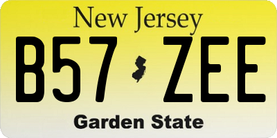 NJ license plate B57ZEE