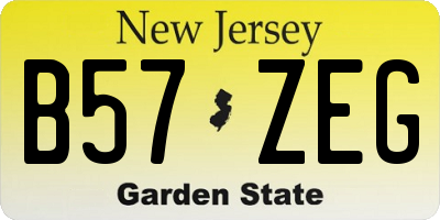 NJ license plate B57ZEG