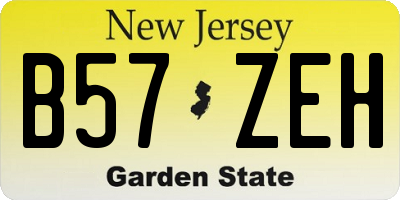 NJ license plate B57ZEH