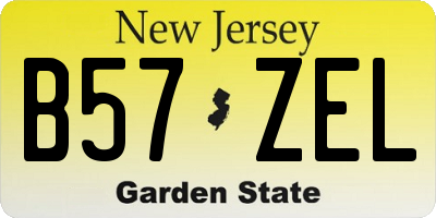 NJ license plate B57ZEL