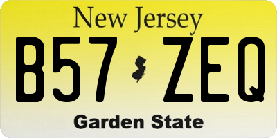 NJ license plate B57ZEQ