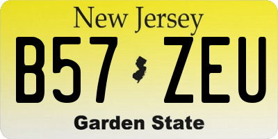 NJ license plate B57ZEU