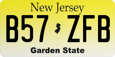 NJ license plate B57ZFB