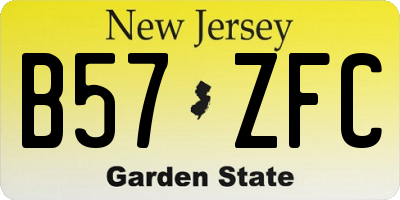 NJ license plate B57ZFC