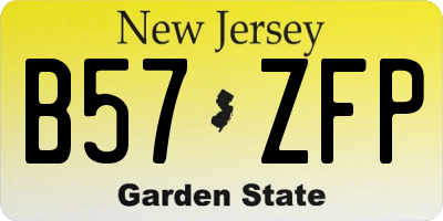 NJ license plate B57ZFP