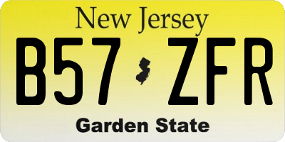NJ license plate B57ZFR