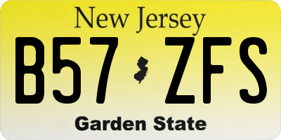 NJ license plate B57ZFS