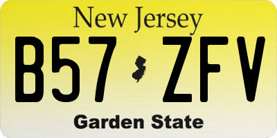 NJ license plate B57ZFV