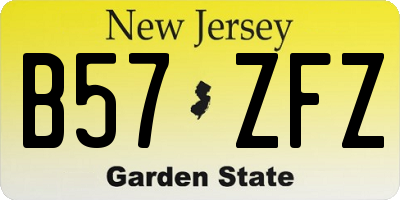 NJ license plate B57ZFZ