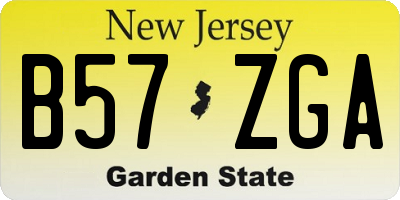 NJ license plate B57ZGA