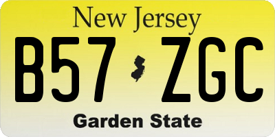 NJ license plate B57ZGC