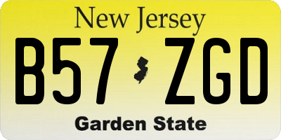 NJ license plate B57ZGD