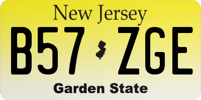 NJ license plate B57ZGE