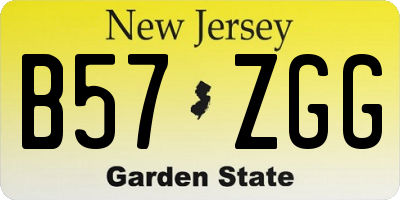 NJ license plate B57ZGG