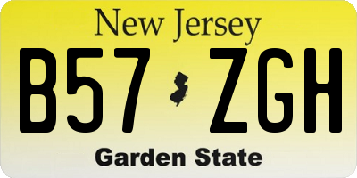 NJ license plate B57ZGH
