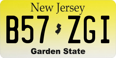 NJ license plate B57ZGI