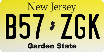 NJ license plate B57ZGK