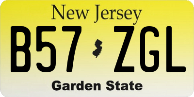 NJ license plate B57ZGL