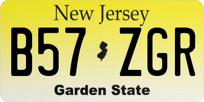 NJ license plate B57ZGR
