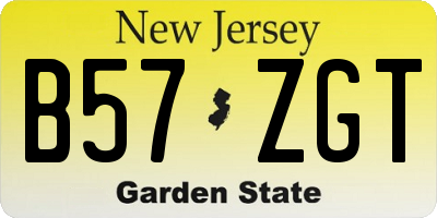 NJ license plate B57ZGT
