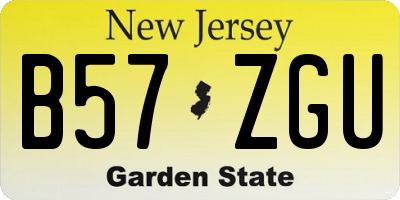NJ license plate B57ZGU