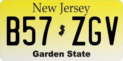 NJ license plate B57ZGV
