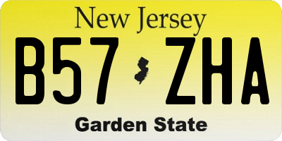 NJ license plate B57ZHA