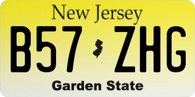 NJ license plate B57ZHG