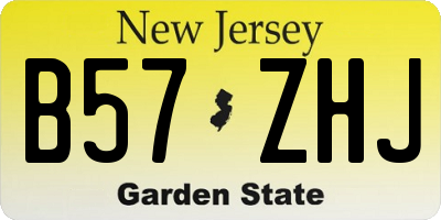 NJ license plate B57ZHJ