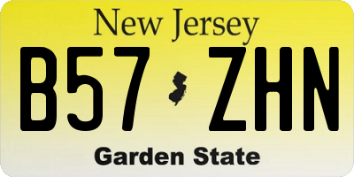 NJ license plate B57ZHN