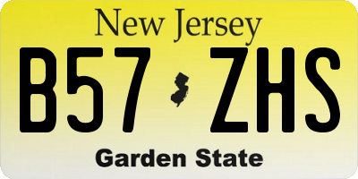NJ license plate B57ZHS
